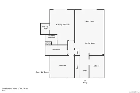 Floorplan - 5700 Baltimore Dr #215, La Mesa, CA 91942 photo 1 of 1