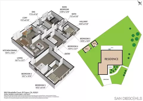 Floorplan - 992 Ednabelle Ct, El Cajon, CA 92021 photo 2 of 2