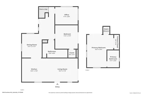 Floorplan - 8545 Gardena Rd, Lakeside, CA 92040 photo 1 of 3