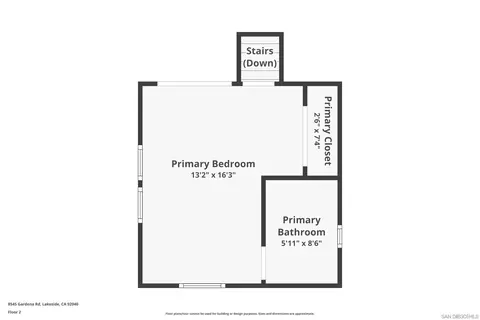 Floorplan - 8545 Gardena Rd, Lakeside, CA 92040 photo 3 of 3