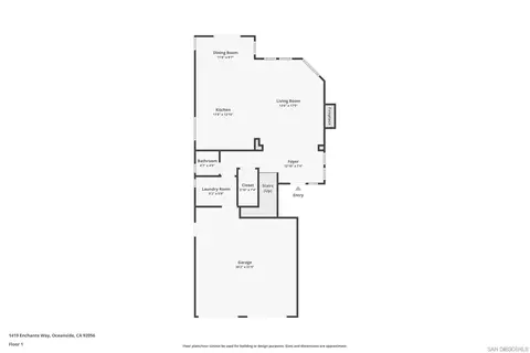 Floorplan - 1419 Enchante Way, Oceanside, CA 92056 photo 2 of 3