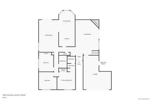 Floorplan - 13049 Chrissy Way, Lakeside, CA 92040 photo 1 of 3