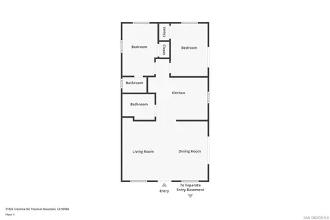 Floorplan - 21824 Crestline Rd, Palomar Mountain, CA 92060 photo 1 of 3