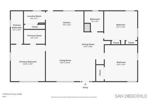 Floorplan - 13725 Adrian St, Poway, CA 92064 photo 1 of 1