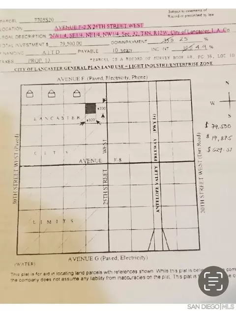 0 26th Ave Cor Avenue F2 26th Stw #10, Lancaster, CA 93536