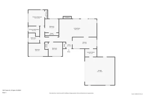 Floorplan - 1421 Teton Dr, El Cajon, CA 92021 photo 1 of 1