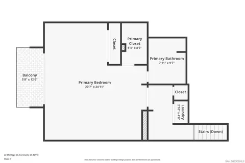 Floorplan - 22 Montego Ct, Coronado, CA 92118 photo 3 of 3