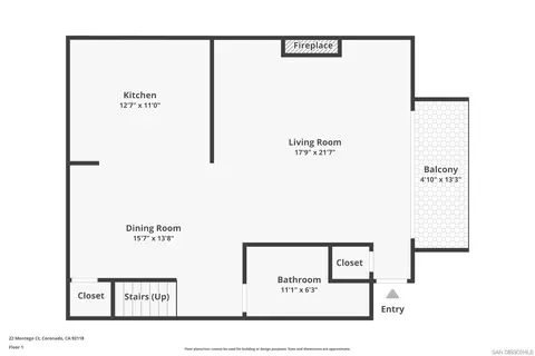 Floorplan - 22 Montego Ct, Coronado, CA 92118 photo 2 of 3