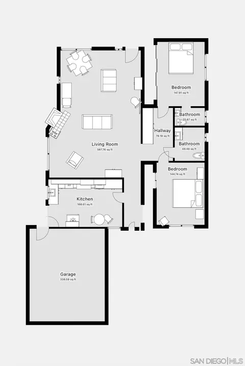 Floorplan - 264 A Ave, Coronado, CA 92118 photo 1 of 1