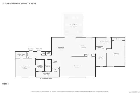Floorplan - 14284 Hacienda Ln, Poway, CA 92064 photo 1 of 3