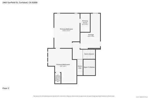 Floorplan - 2465 Garfield St, Carlsbad, CA 92008 photo 2 of 3
