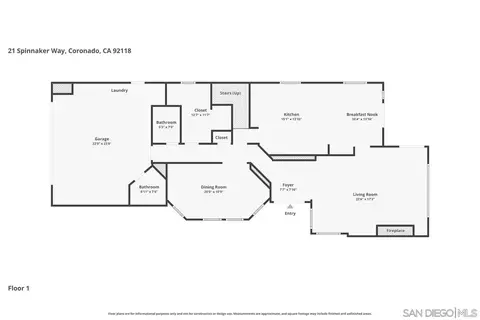 Floorplan - 21 Spinnaker Way, Coronado, CA 92118 photo 1 of 3