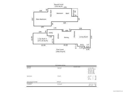 Floorplan - 711 Kline St #A, La Jolla, CA 92037 photo 1 of 1