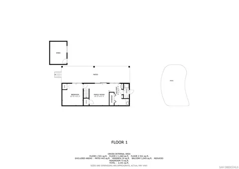Floorplan - 9371 Riverview Ave, Lakeside, CA 92040 photo 1 of 3