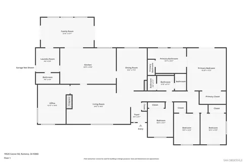 Floorplan - 19525 Casner Rd, Ramona, CA 92065 photo 1 of 1