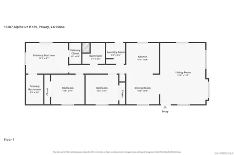 Floorplan - 13207 Alpine #189, Poway, CA 92064 photo 1 of 1