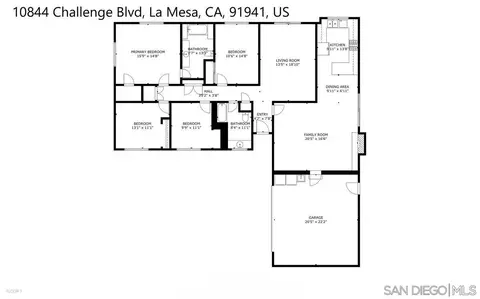 Floorplan - 10844 Challenge Blvd, La Mesa, CA 91941 photo 1 of 1