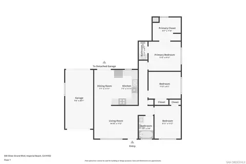 Floorplan - 559 Silver Strand Blvd, Imperial Beach, CA 91932 photo 1 of 2