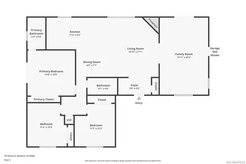 Floorplan - 743 Davis, Ramona, CA 92065 photo 1 of 1