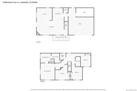 Floorplan - 11968 Demi Lee Ln, Lakeside, CA 92040 photo 3 of 3