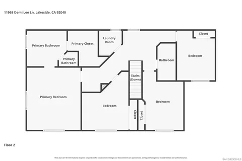 Floorplan - 11968 Demi Lee Ln, Lakeside, CA 92040 photo 2 of 3