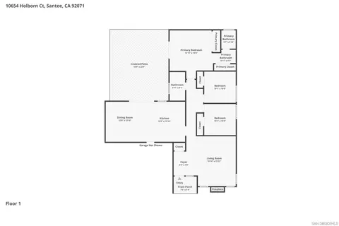 Floorplan - 10654 Holborn Ct, Santee, CA 92071 photo 1 of 1