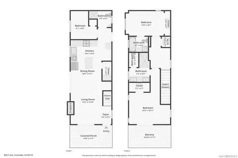 Floorplan - 838 C Ave, Coronado, CA 92118 photo 1 of 1