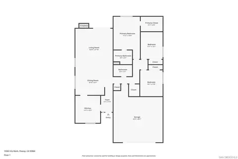 Floorplan - 13363 Via Mark, Poway, CA 92064 photo 1 of 1