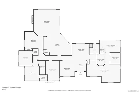 Floorplan - 1290 Daxi Ln, Escondido, CA 92029 photo 1 of 1