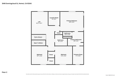 Floorplan - 3048 Eveningcloud St, Hemet, CA 92543 photo 2 of 3
