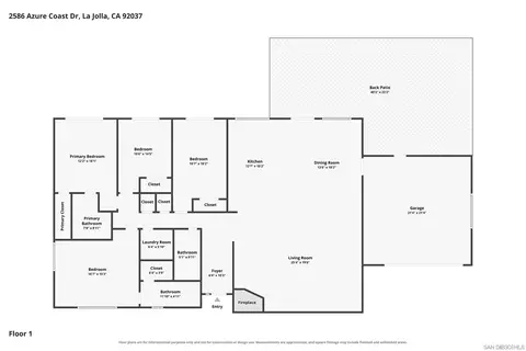 Floorplan - 2586 Azure Coast Dr, La Jolla, CA 92037 photo 1 of 1