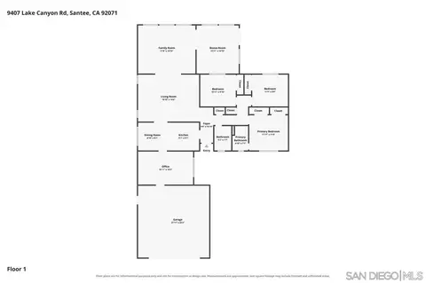 Floorplan - 9407 Lake Canyon Rd, Santee, CA 92071 photo 1 of 1