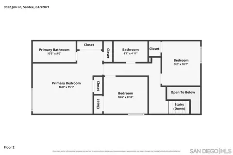 Floorplan - 9522 Jim Ln, Santee, CA 92071 photo 3 of 3