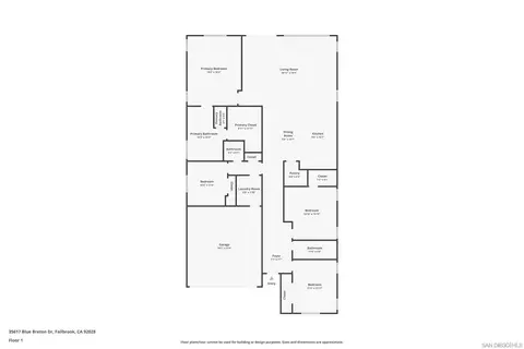 Floorplan - 35617 Blue Bretton Dr, Fallbrook, CA 92028 photo 1 of 1