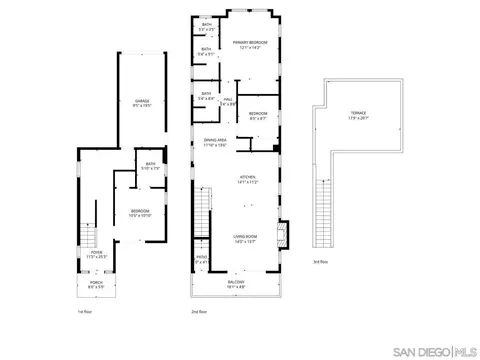 Floorplan - 845 G Ave, Coronado, CA 92118 photo 1 of 1