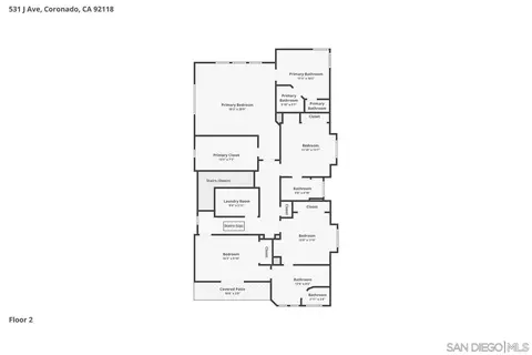 Floorplan - 531 J Ave, Coronado, CA 92118 photo 1 of 4