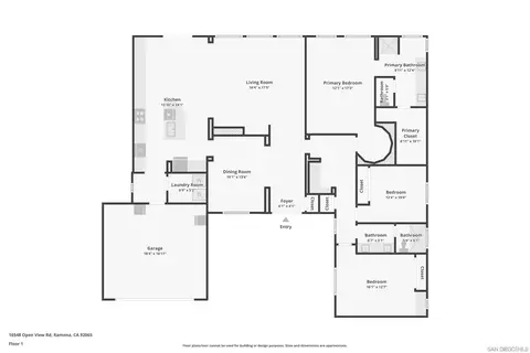 Floorplan - 16548 Open Vw, Ramona, CA 92065 photo 1 of 1