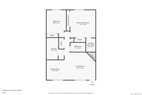 Floorplan - 4262 Parks #207, La Mesa, CA 91941 photo 1 of 1