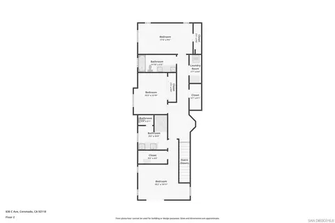 Floorplan - 836 C Ave, Coronado, CA 92118 photo 2 of 3