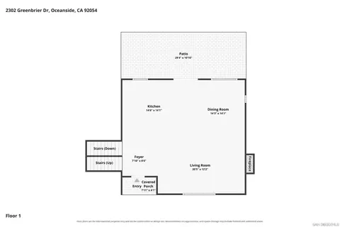 Floorplan - 2302 Greenbrier Dr, Oceanside, CA 92054 photo 1 of 4
