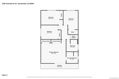 Floorplan - 2302 Greenbrier Dr, Oceanside, CA 92054 photo 2 of 4