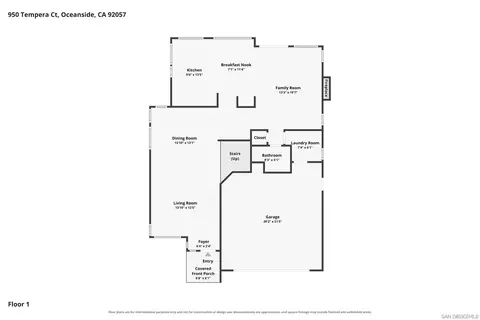 Floorplan - 950 Tempera Ct, Oceanside, CA 92057 photo 2 of 3