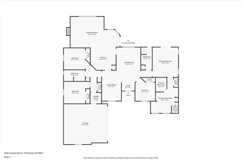 Floorplan - 24401 Jacaranda Dr, Tehachapi, CA 93561 photo 1 of 3