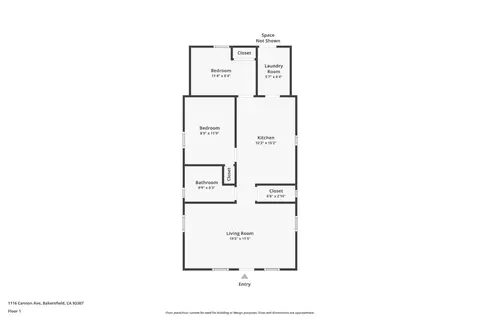 Floorplan - 1116 Cannon Ave, Bakersfield, CA 93307 photo 1 of 1