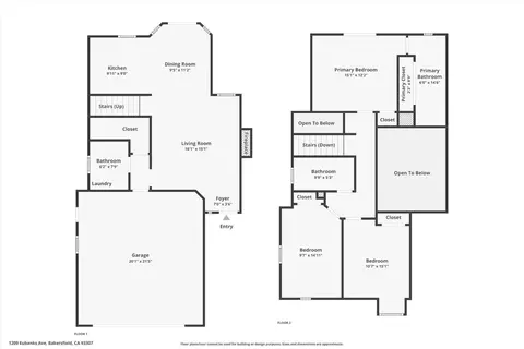 Floorplan - 1209 Eubanks Ave, Bakersfield, CA 93307 photo 1 of 3