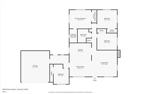 Floorplan - 28200 Stallion Springs Dr, Tehachapi, CA 93561 photo 1 of 1