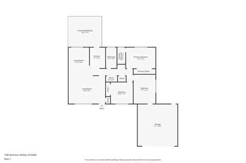 Floorplan - 1106 State Ave, Shafter, CA 93263 photo 1 of 1