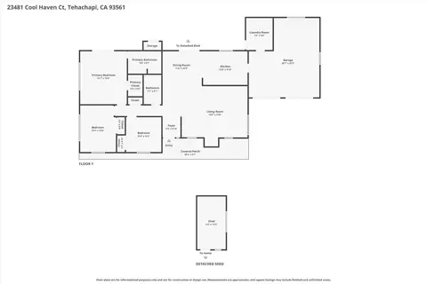Floorplan - 23461 Cool Haven Ct, Tehachapi, CA 93561 photo 1 of 3