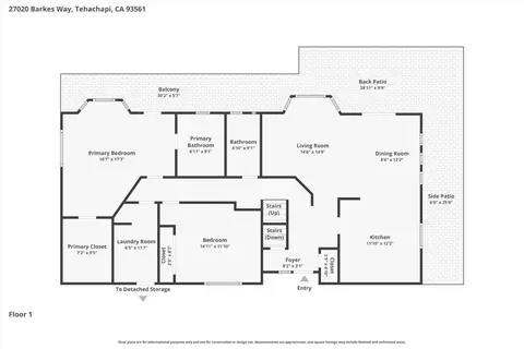 Floorplan - 27020 Barkes Way, Tehachapi, CA 93561 photo 2 of 4