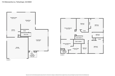 Floorplan - 112 Manzanita Ln, Tehachapi, CA 93561 photo 1 of 1